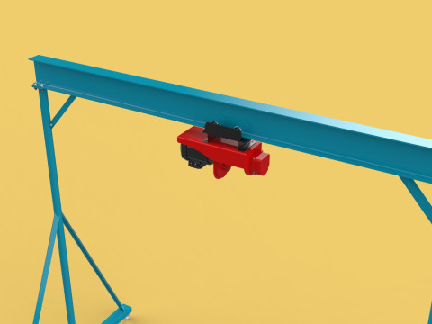 PORTABLE GANTRY CRANE MOBILE LIFTER GIRDER OVERHEAD BRIDGE HOIST Modelo 3D