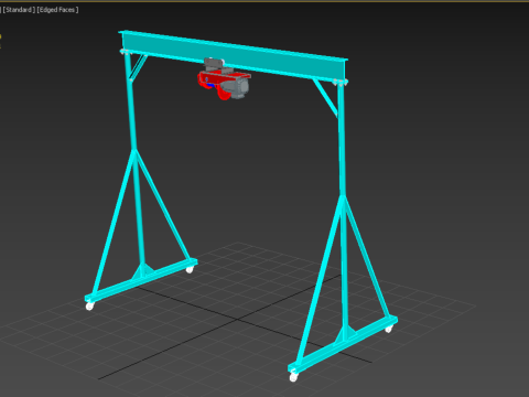 PORTABLE GANTRY CRANE MOBILE LIFTER GIRDER OVERHEAD BRIDGE HOIST Modelo 3D
