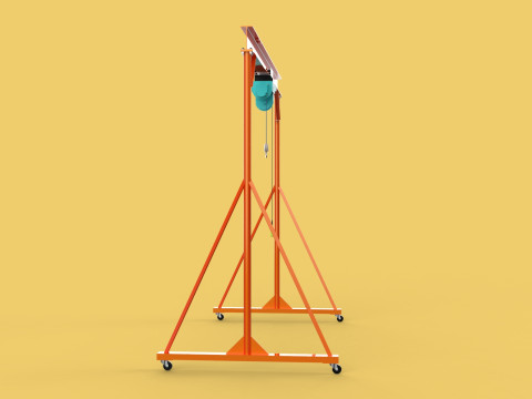 MOBILE GANTRY CRANE ELECTRIC ROPE HOIST PORTABLE GIRDER OVERHEAD 3D Model