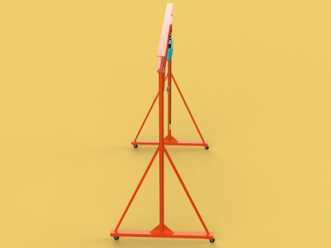 MOBILE GANTRY CRANE ELECTRIC ROPE HOIST PORTABLE GIRDER OVERHEAD 3D Model