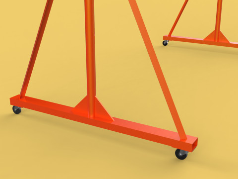 MOBILE GANTRY CRANE ELECTRIC ROPE HOIST PORTABLE GIRDER OVERHEAD 3D Model