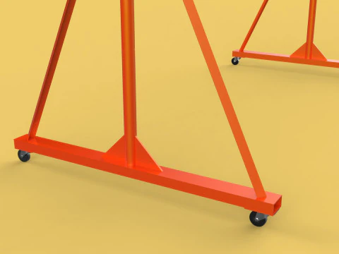 MOBILE GANTRY CRANE ELECTRIC ROPE HOIST PORTABLE GIRDER OVERHEAD 3D Model