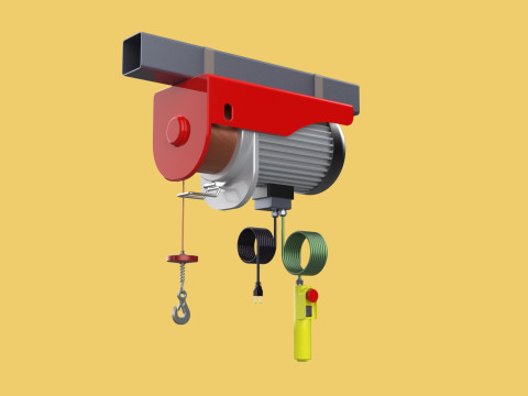 WINCH STANDARD ELECTRIC REMOTE MINI HOIST CRANE GANTRY ROPE HOOK 3D Model