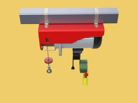 WINCH STANDARD ELECTRIC REMOTE MINI HOIST CRANE GANTRY ROPE HOOK 3D Model