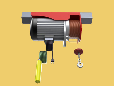 WINCH STANDARD ELECTRIC REMOTE MINI HOIST CRANE GANTRY ROPE HOOK 3D Model