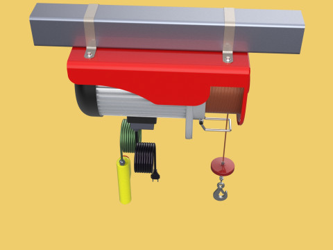 WINCH STANDARD ELECTRIC REMOTE MINI HOIST CRANE GANTRY ROPE HOOK 3D Model