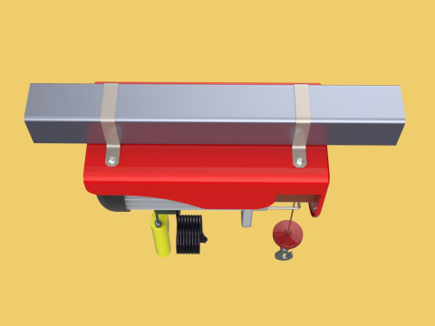 WINCH STANDARD ELECTRIC REMOTE MINI HOIST CRANE GANTRY ROPE HOOK 3D Model