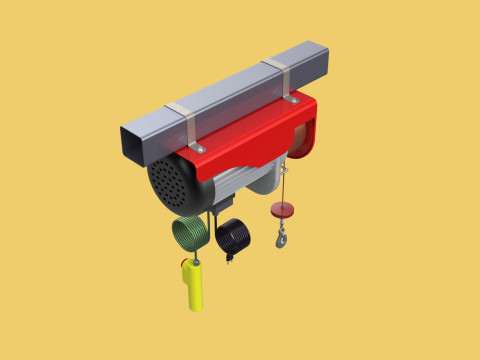 WINCH STANDARD ELECTRIC REMOTE MINI HOIST CRANE GANTRY ROPE HOOK 3D Model