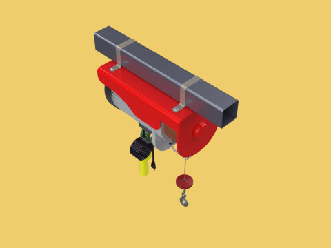 WINCH STANDARD ELECTRIC REMOTE MINI HOIST CRANE GANTRY ROPE HOOK 3D Model