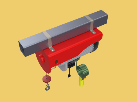 WINCH STANDARD ELECTRIC REMOTE MINI HOIST CRANE GANTRY ROPE HOOK 3D Model