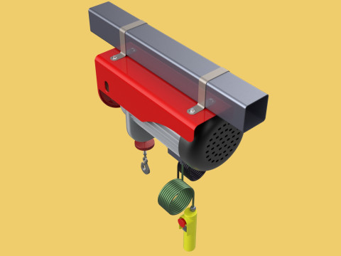 WINCH STANDARD ELECTRIC REMOTE MINI HOIST CRANE GANTRY ROPE HOOK 3D Model