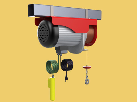 WINCH STANDARD ELECTRIC REMOTE MINI HOIST CRANE GANTRY ROPE HOOK 3D Model
