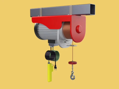 WINCH STANDARD ELECTRIC REMOTE MINI HOIST CRANE GANTRY ROPE HOOK 3D Model