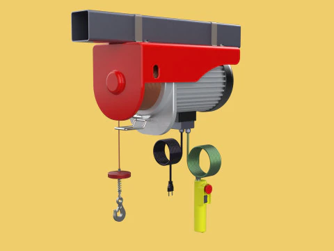 WINCH STANDARD ELECTRIC REMOTE MINI HOIST CRANE GANTRY ROPE HOOK 3D Model