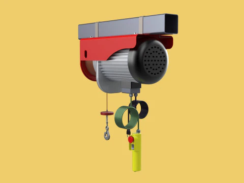 WINCH STANDARD ELECTRIC REMOTE MINI HOIST CRANE GANTRY ROPE HOOK 3D Model