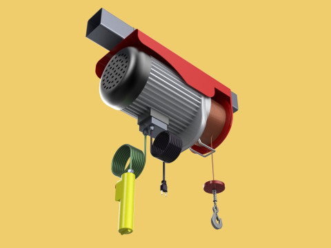 WINCH STANDARD ELECTRIC REMOTE MINI HOIST CRANE GANTRY ROPE HOOK 3D Model