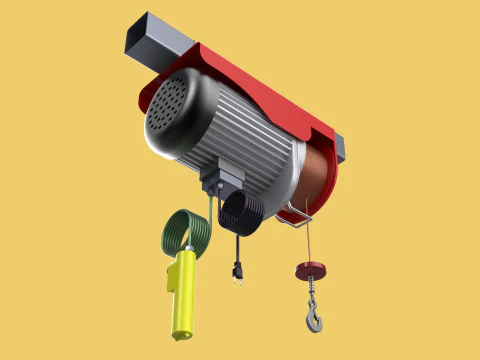 WINCH STANDARD ELECTRIC REMOTE MINI HOIST CRANE GANTRY ROPE HOOK 3D Model