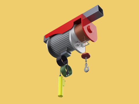 WINCH STANDARD ELECTRIC REMOTE MINI HOIST CRANE GANTRY ROPE HOOK 3D Model