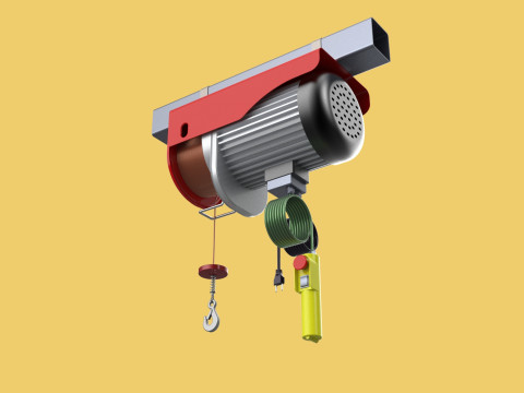 WINCH STANDARD ELECTRIC REMOTE MINI HOIST CRANE GANTRY ROPE HOOK 3D Model