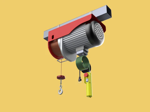 WINCH STANDARD ELECTRIC REMOTE MINI HOIST CRANE GANTRY ROPE HOOK 3D Model