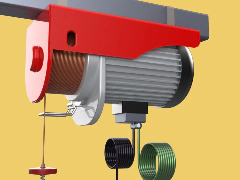 WINCH STANDARD ELECTRIC REMOTE MINI HOIST CRANE GANTRY ROPE HOOK 3D Model