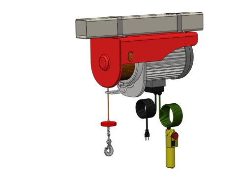 WINCH STANDARD ELECTRIC REMOTE MINI HOIST CRANE GANTRY ROPE HOOK 3D Model