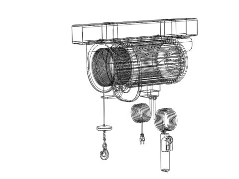 WINCH STANDARD ELECTRIC REMOTE MINI HOIST CRANE GANTRY ROPE HOOK 3D Model