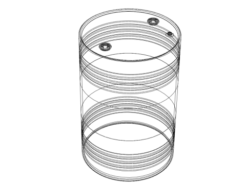 STANDARD FUEL OIL STEEL DRUM 200L 208 L LITERS 55 GALLONS BARREL Model 3D