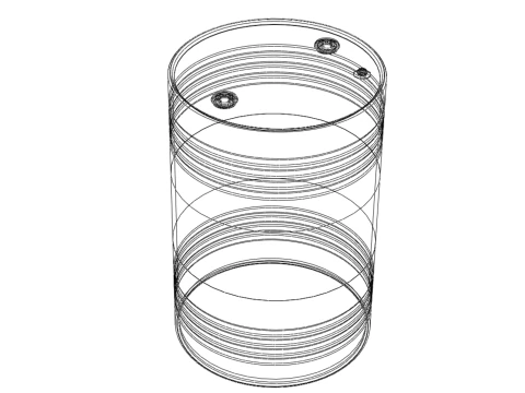 STANDARD FUEL OIL STEEL DRUM 200L 208 L LITERS 55 GALLONS BARREL 3D Model