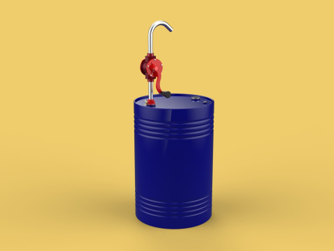 MANUAL PUMP HAND CRANK ROTARY FUEL OIL STEEL DRUM BARREL GALLONS 3D Model