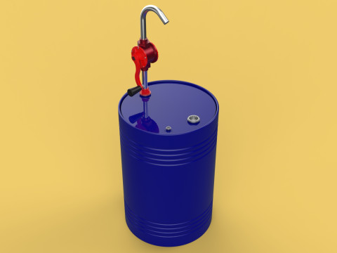 MANUAL PUMP HAND CRANK ROTARY FUEL OIL STEEL DRUM BARREL GALLONS Model 3D