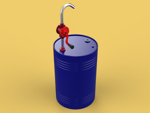 MANUAL PUMP HAND CRANK ROTARY FUEL OIL STEEL DRUM BARREL GALLONS Model 3D
