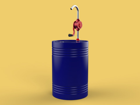 MANUAL PUMP HAND CRANK ROTARY FUEL OIL STEEL DRUM BARREL GALLONS Model 3D