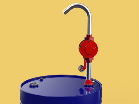 MANUAL PUMP HAND CRANK ROTARY FUEL OIL STEEL DRUM BARREL GALLONS Model 3D