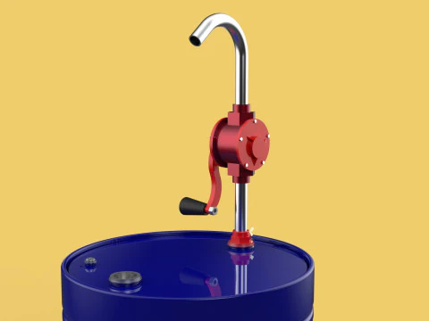 BOMBA MANUAL MANIVELA ROTATIVA DE &Oacute;LEO DE COMBUST&Iacute;VEL TAMBOR DE A&Ccedil;O GAL&Otilde;ES Modelo 3D