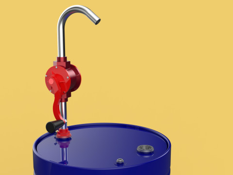 MANUAL PUMP HAND CRANK ROTARY FUEL OIL STEEL DRUM BARREL GALLONS Model 3D