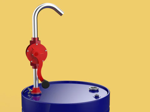 BOMBA MANUAL MANIVELA ROTATIVA DE &Oacute;LEO DE COMBUST&Iacute;VEL TAMBOR DE A&Ccedil;O GAL&Otilde;ES Modelo 3D
