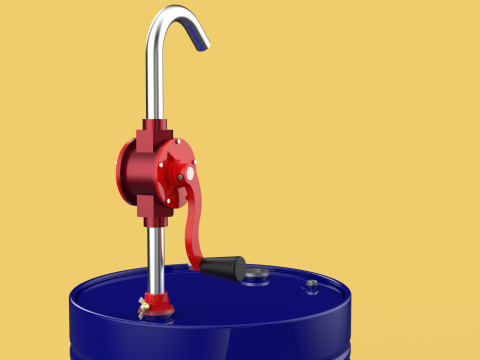 MANUAL PUMP HAND CRANK ROTARY FUEL OIL STEEL DRUM BARREL GALLONS Model 3D