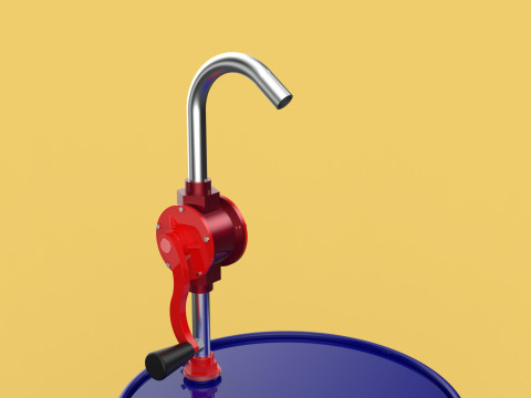 MANUAL PUMP HAND CRANK ROTARY FUEL OIL STEEL DRUM BARREL GALLONS Model 3D