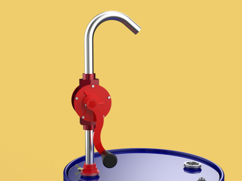 MANUAL PUMP HAND CRANK ROTARY FUEL OIL STEEL DRUM BARREL GALLONS Model 3D