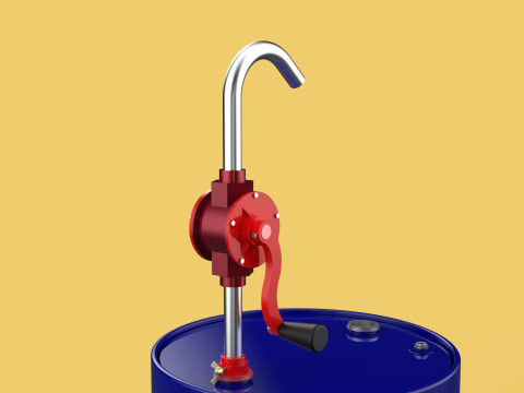 MANUAL PUMP HAND CRANK ROTARY FUEL OIL STEEL DRUM BARREL GALLONS Model 3D