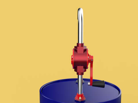 MANUAL PUMP HAND CRANK ROTARY FUEL OIL STEEL DRUM BARREL GALLONS Model 3D