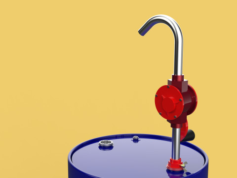 MANUAL PUMP HAND CRANK ROTARY FUEL OIL STEEL DRUM BARREL GALLONS Model 3D
