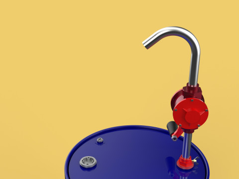 MANUAL PUMP HAND CRANK ROTARY FUEL OIL STEEL DRUM BARREL GALLONS Model 3D