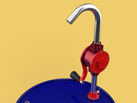 MANUAL PUMP HAND CRANK ROTARY FUEL OIL STEEL DRUM BARREL GALLONS Model 3D