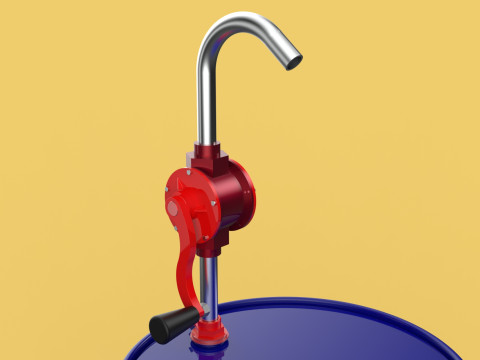 MANUAL PUMP HAND CRANK ROTARY FUEL OIL STEEL DRUM BARREL GALLONS Model 3D