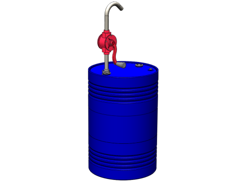 MANUAL PUMP HAND CRANK ROTARY FUEL OIL STEEL DRUM BARREL GALLONS Model 3D