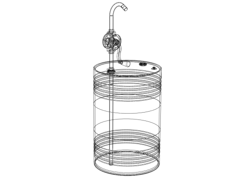 MANUAL PUMP HAND CRANK ROTARY FUEL OIL STEEL DRUM BARREL GALLONS Model 3D