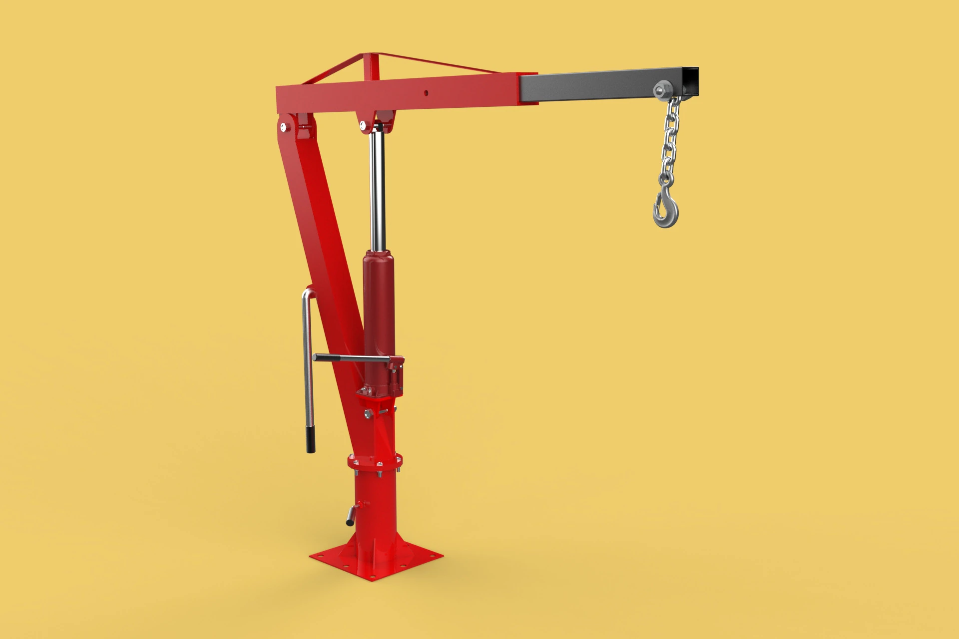 SWIVEL LIFTING CRANE WINCH HOIST HOOK PICKUP TRUCK JIB SLEWING 3D Model .c4d .max .obj .3ds .fbx .stl .blend 