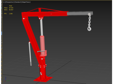 SWIVEL LIFTING CRANE WINCH HOIST HOOK PICKUP TRUCK JIB SLEWING 3D 모델